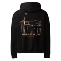Night Run Heavyweight Hoodie - back print, sleeper-inspired youngtimer graphic, black